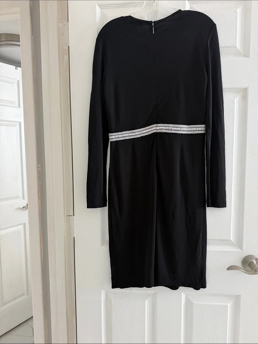 Tory Burch Maci long-sleeve silver-toned beaded scalloped embroidery neckline